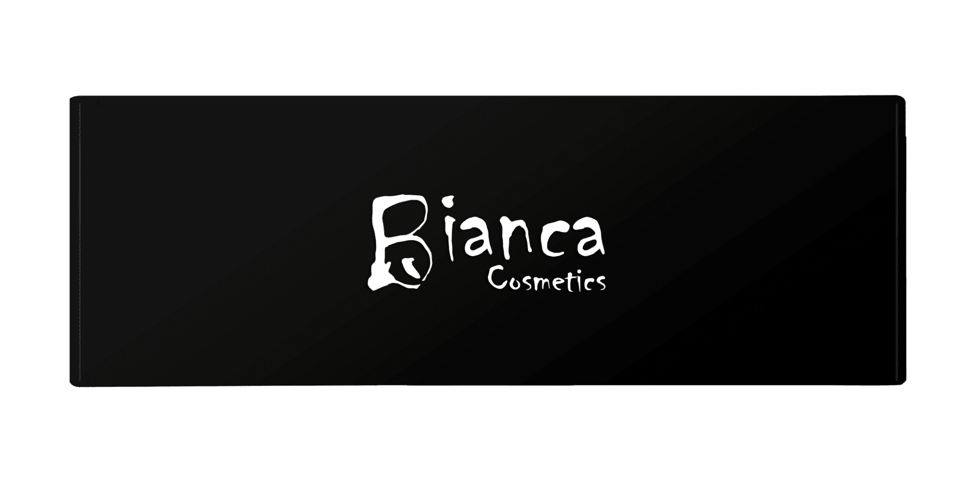 Bianca cosmetics logo on a black background.