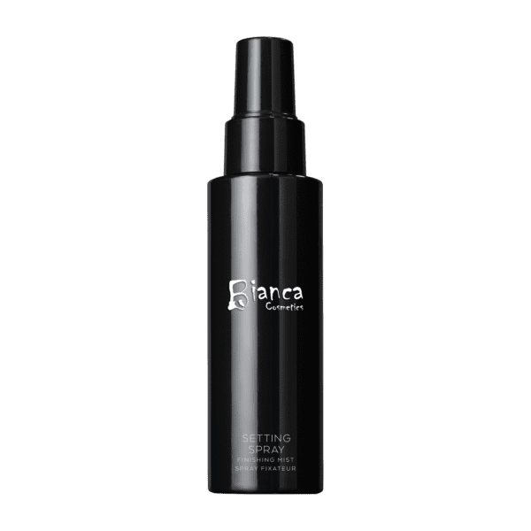 A bottle of black hair spray on a white background.