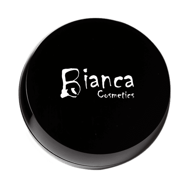 A black powder with the word bianca cosmetics on it.